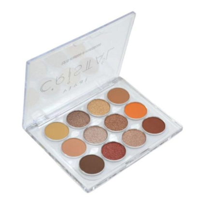 Estojo Paleta de Sombras 12 Cores Cristal Glitter
